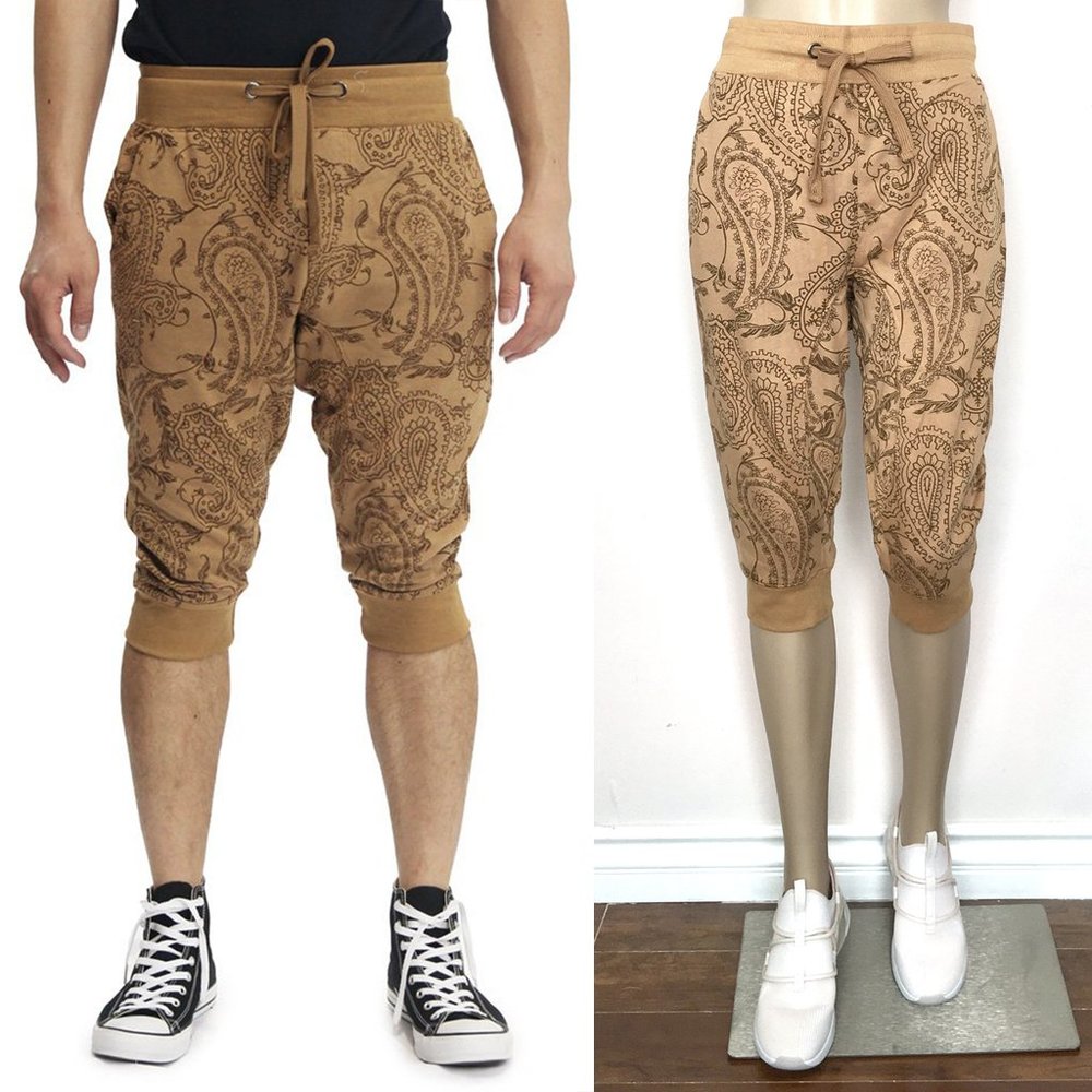 Unisex French Terry Printed Capri Cropped Shorts